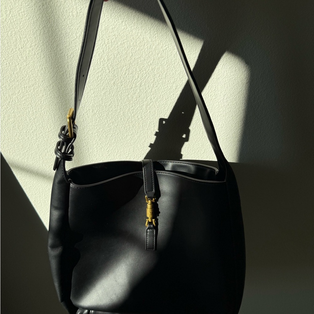 Cider Black Shoulder Bag with Gold Accent - Picture 4 of 4
